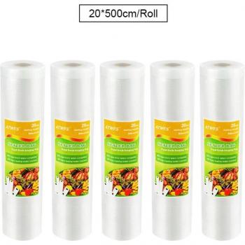 Rouleaux de sachets plastiques sous vide 5 unités 12/17/20/25/28*500cm
