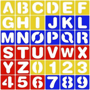 Set de plantillas de numeración y alfabeto para arte