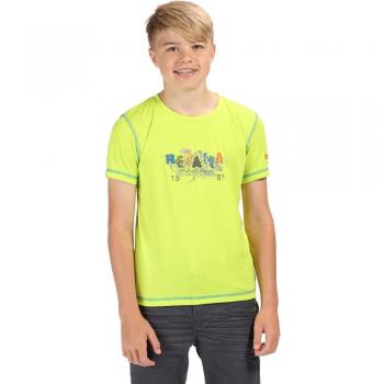 Regatta Kinder Alvarado IV Schnelltrocknendes UV Schutz Aktives T-Shirt, Neongrün