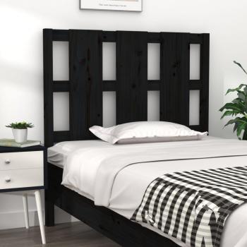 Solid Wood Pine Bed Headboard Black 105.5x4x100 cm vidaXL