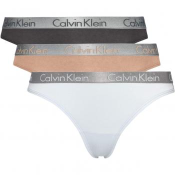 Calvin Klein Bikini 3pk, Culotte para Mujer, Blanco, Talla S