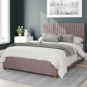 Grant Blush Velvet Upholstered Ottoman Bed