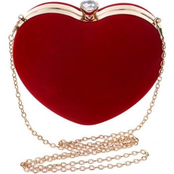 Heart Shaped Evening Purse with Chain Strap
