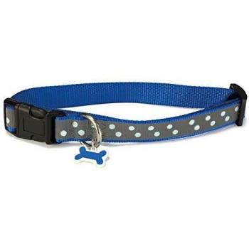 Reflective Dog Collar Blue 1 x 15/22 cm