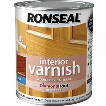 Ronseal Interior Satin Quick Dry Varnish Medium Oak 250ml