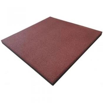 Loseta de Caucho para Suelo de Gimnasio 1x1m 40mm Negro/Rojo