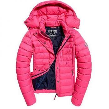 Superdry Fuji Slim con Puños Dobles y Cremallera a Rosa Marl M