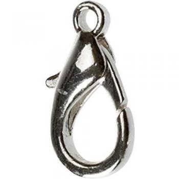 Fermoirs mousquetons, 18 mm, plaqué argent, 25 pièces