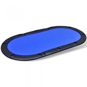 VidaXL Blue Foldable Poker Table for 10 Players