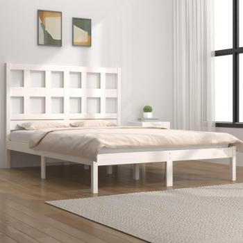 Cadre de lit super king size 180 × 200 cm, bois de pin massif, blanc