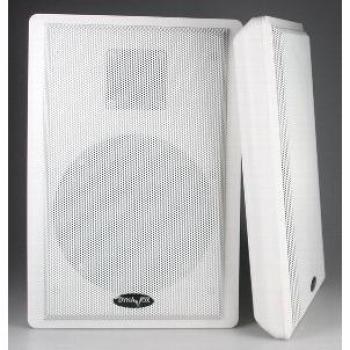 Flatpanel Lautsprecher 2-Wege 40Watt, 2 Stück, Wand-Lautsprecher, 37mm flach, Aufbau-Lautsprecher, Weiß