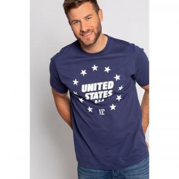 T-shirt Cotone Blu 4XL Stampa Gommata Mezze Maniche Uomo JP1880