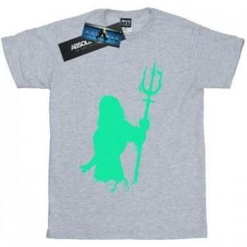 DC Comics Mens Aquaman Aqua Silhouette T-Shirt L black