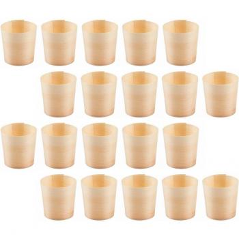 20Pcs Wooden Salad Cups