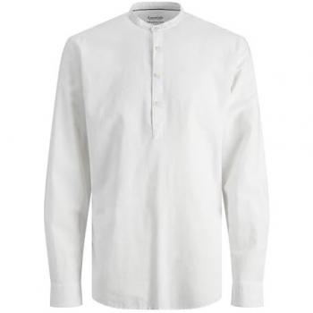 Jack & Jones Langarmhemd »JJESUMMER TUNIC LINEN BLEND SHIRT LS SN«  white  N-Gr white