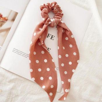 Chouchou à motifs floraux avec long ruban pour cheveux