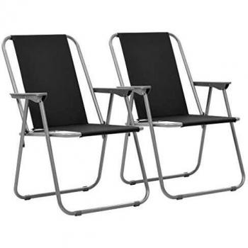 VidaXL 2X Klappstuhl 52×59×80 cm – grauer Angelstuhl, leicht zu transportieren