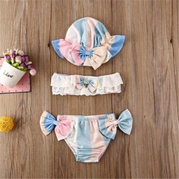 Floral Print 3-Piece Bikini Set for Baby Girls (0-24 Months)