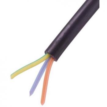 Bobine de câble électrique souple 3x2.5mm² H07 RNF PVC 50m Noir