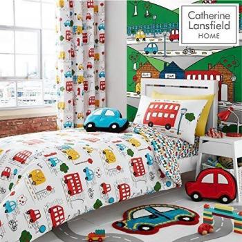 Catherine Lansfield Transport Bright Duvet Cover Blue