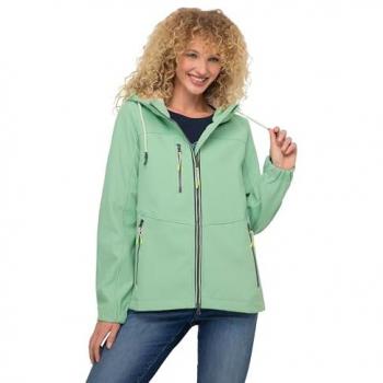 Softshell-Jacke für Damen, große Größen, wasserabweisend, Fleece-Innenseite, türkis, Größe L