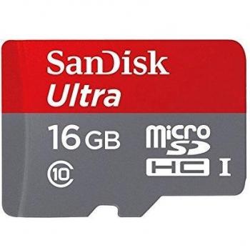 SanDisk Ultra 16 Go MicroSDHC, vitesse jusqu’à 80 Mo/s, classe 10