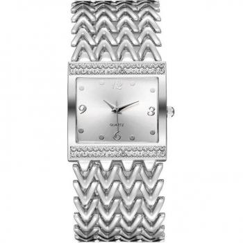Cronómetro Brillante: Reloj de Pulsera Cuadrado con Diamantes