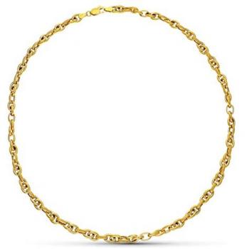 Gargantilla Oro 18k Eslabones Combinados para Mujer 43cm