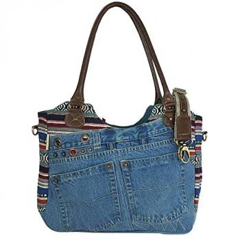 Sunsa Handtasche aus recyceltem Jeansmaterial