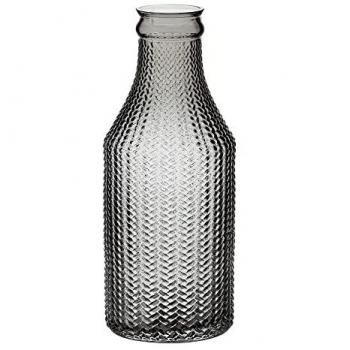 Jarrón de Vidrio Gris 10 x 10 x 25 cm