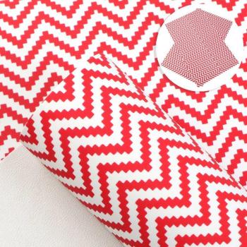 Printed Chevron Faux Leather Fabric 20x34cm for DIY Handbags and Accessories