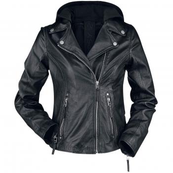Gipsy Raja Slim Fit LEGV Damen-Lederjacke Schwarz