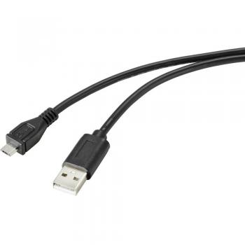 Câble USB-A Mâle à Micro-B Mâle 2m Noir Renkforce