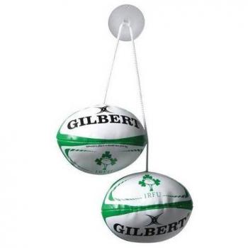Gilbert Ireland Dangle Set Rugby Ball, Foam Filled, String and Suction Cup – One Size