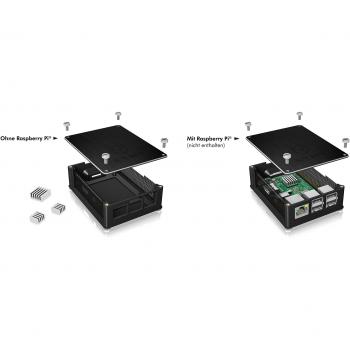 ICY BOX IB-RP102 Gehaeuse fuer Raspberry PI 2 und 3 aus Aluminium