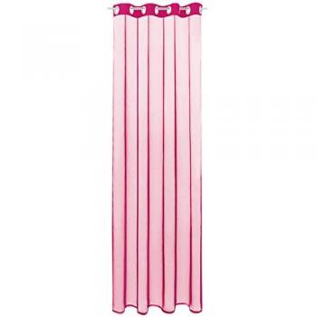 Ösen-Gardine Transparent in Fuchsia 140 x 245cm