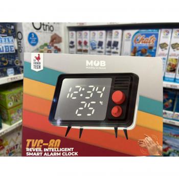 Réveil Télévision Rétro Années 80 Gris