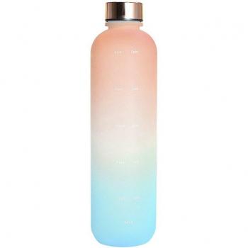2022 Frosted Plastic Water Bottle with Time Marker 1000ML