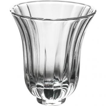 Taza de té de vidrio con boca acanalada hecha a mano
