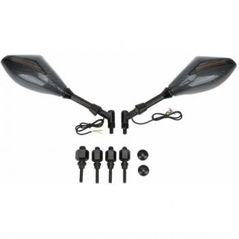 Motorbike Side Mirrors with Integrated Turn Signals
