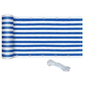 Brise-Vue Balcon Bleu Blanc rayé Outsunny