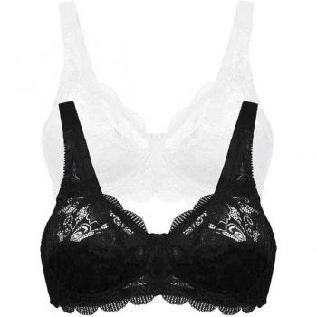 Susa Zarte Spitze BH Set in Schwarz und Weiß