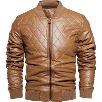 Black Brown Men's Leather Biker Coat