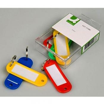 6-Pack Colorful Key Tags with Name Labels