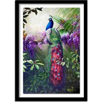 Elegant Peacock 3D Diamond Craft Kit – 20x30 cm Embroidery Pattern