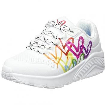 Skechers Uno Lite Spread-The-Love Sneakers for Girls (White)