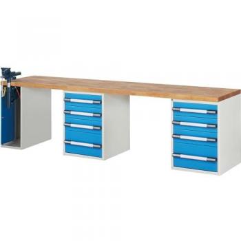EUROKRAFT Pro Series 7 Workbench, Modular Design, 8 Drawers, Left‑Side Vice