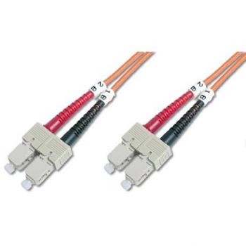 DIGITUS LWL‑Patchkabel 10 m SC‑SC OM2, Duplex 50/125 µ, LSZH, 10 Gb/s – Orange