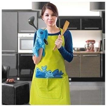 Delantal y Manopla de Cocina con bolsillo Pez