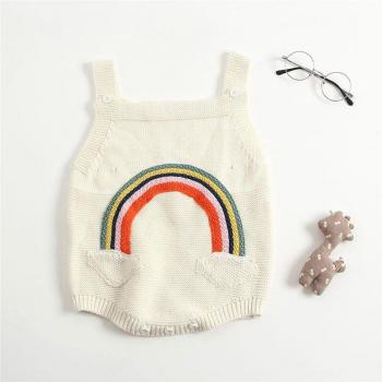 Pull bébé arc‑en‑ciel en laine douce 0-24 mois